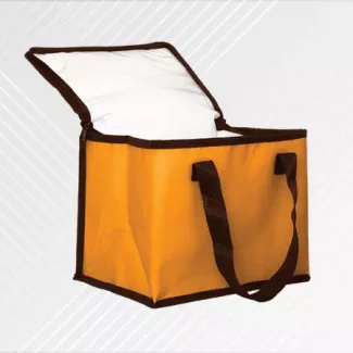 Sac isotherme couture orange - Sac personnalisé sérigraphie - Grossiste en emballages alimentaires et papiers personnalisés - Packel Emballages