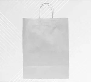 Sac kraft poignées ficelles blanc - Sac personnalisé sérigraphie - Grossiste en emballages alimentaires et papiers personnalisés - Packel Emballages - 2