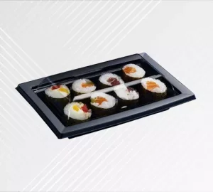 Boîte à sushis noire - Sushipack - Grossiste en emballages alimentaires et papiers personnalisés - Packel Emballages - 2