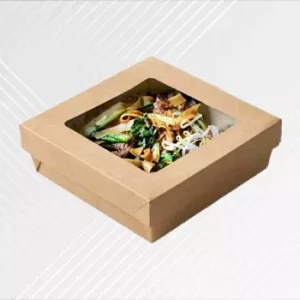 Boîte carrée fenêtre - Lunchipack - Grossiste en emballages alimentaires et papiers personnalisés - Packel Emballages